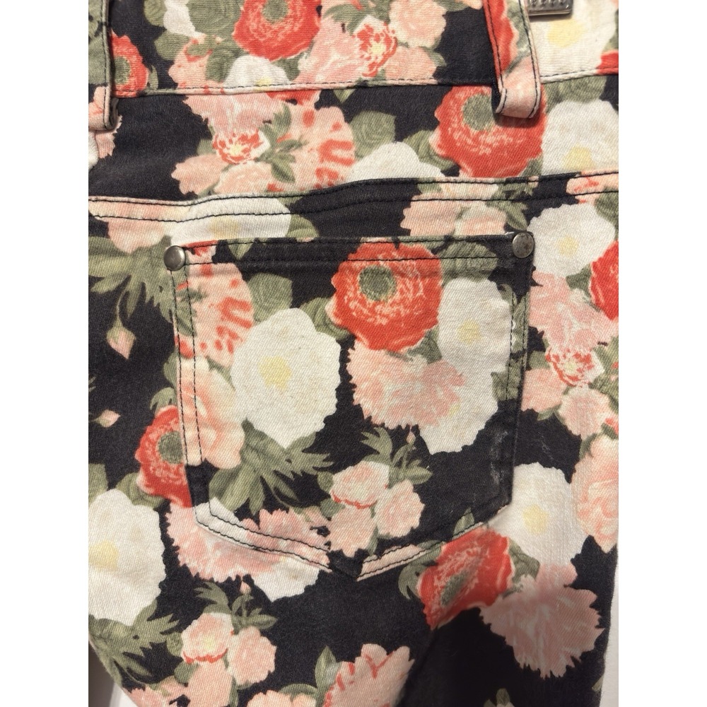 Alice + Olivia Black Pink Floral Crop Capri Pants Size 2 Cottagecore 30" waist